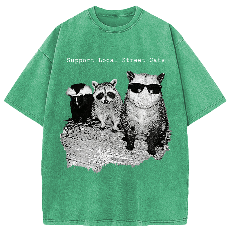 Modecanvas Support Local Street Cats DTG Printing Washed T-Shirt