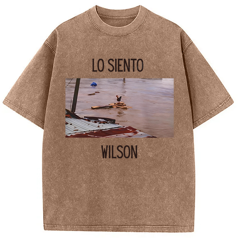 Modecanvas Wilson Chicken Meme DTG Printing Washed T-Shirt