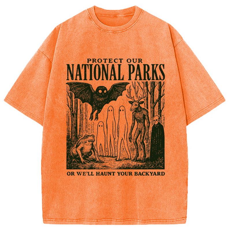 Modecanvas Protect Our Parks DTG Printing Washed T-Shirt