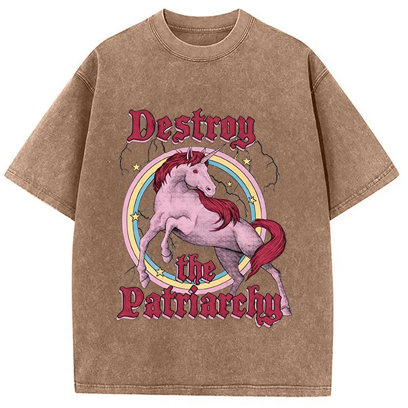 Modecanvas Destroy the Patriarchy DTG Printing Washed T-Shirt