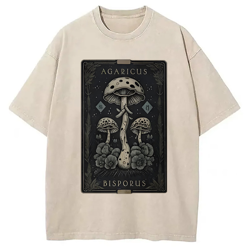 Modecanvas Mushroom Forest Vintage Tarot Washed T-Shirt