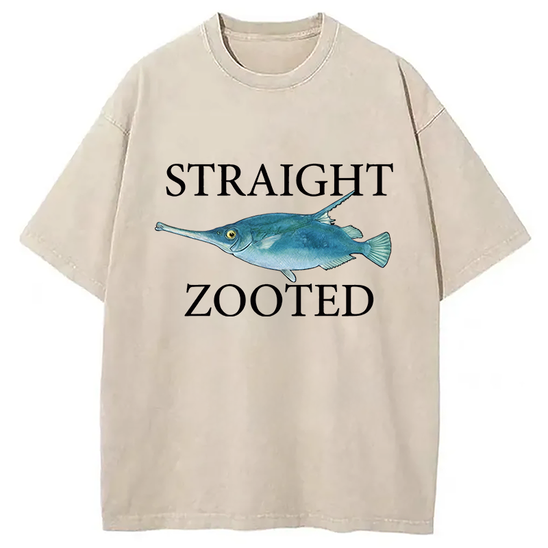 Modecanvas Straight Zooted DTG Printing Washed T-Shirt