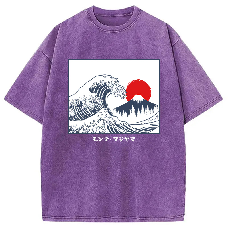 Modecanvas Great Fuji Wave Washed T-Shirt
