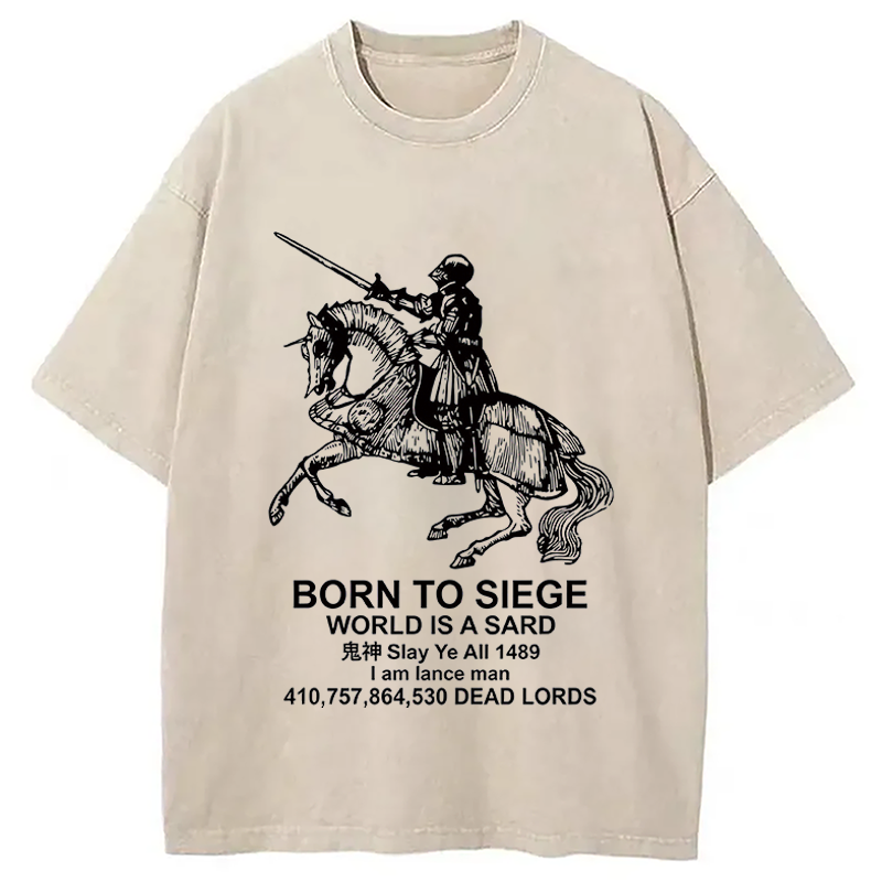 Modecanvas Born To Siege DTG Printing Washed T-Shirt