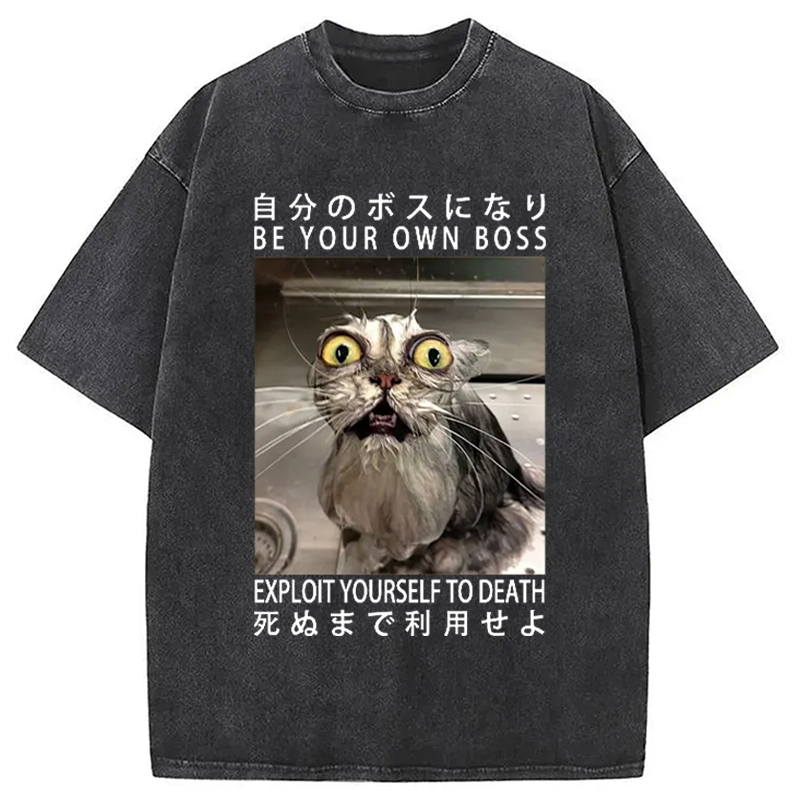 Modecanvas Be Your Own Boss Washed T-Shirt