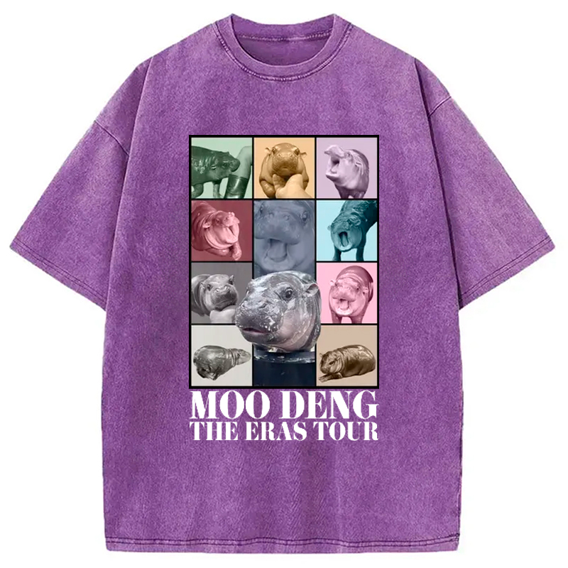 Modecanvas Moodeng Hippo The Era Tour Washed T-Shirt