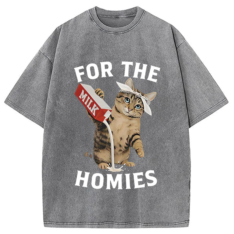 Modecanvas For The Homies Cat Washed T-Shirt