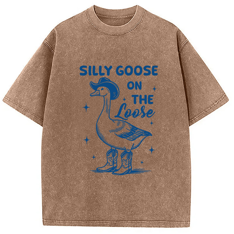 Modecanvas Silly Goose On The Loose Washed T-Shirt