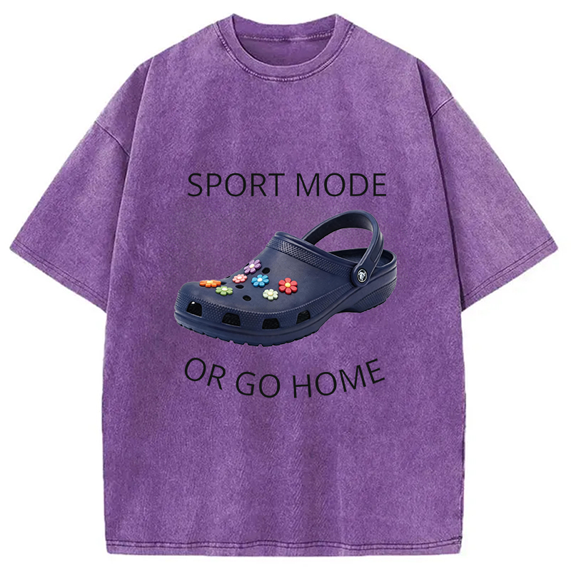 Modecanvas Sport Mode Or Go Home DTG Printing Washed T-Shirt