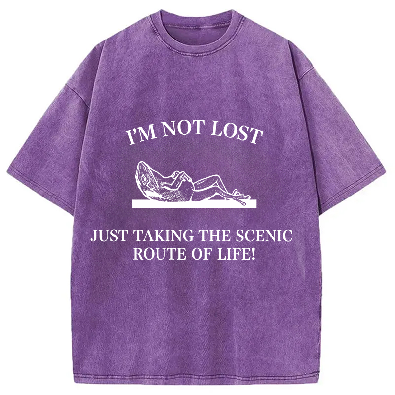 Modecanvas Im Not Lost DTG Printing Washed T-Shirt