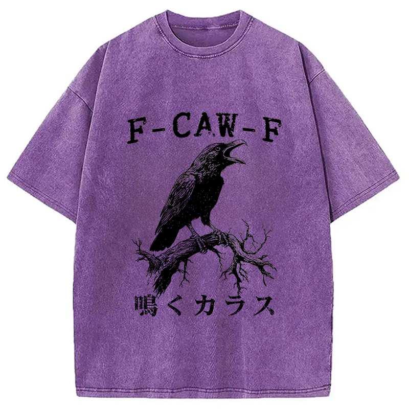Modecanvas Funny Crow Call Washed T-Shirt