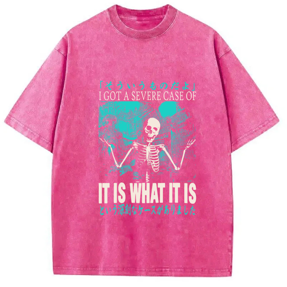 Modecanvas It Is What It Is Skeleton Washed T-Shirt