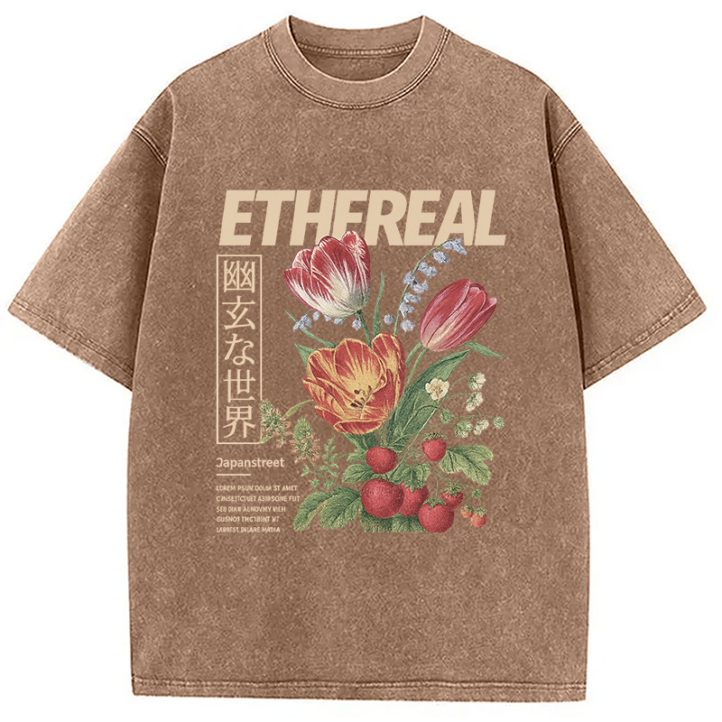 Modecanvas Japanese Flower Washed T-Shirt