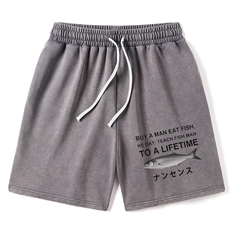 Modecanvas Funny To A Lifetime Washed Short