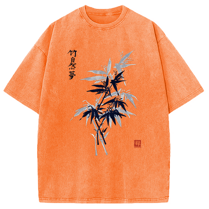Modecanvas Vintage Bambo DTG Printing Washed T-Shirt-modecanvas