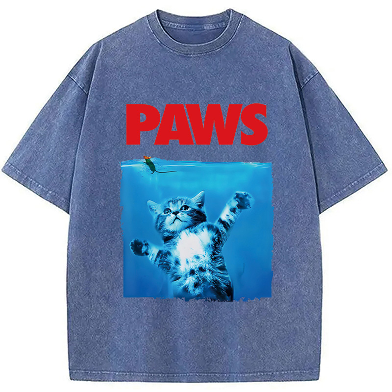 Modecanvas Paws Cat Meme Washed T-Shirt