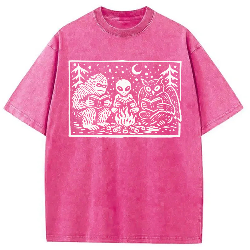 Modecanvas Cryptid Book Club DTG Printing Washed T-Shirt