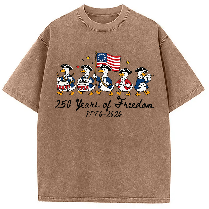 Modecanvas American 250th Anniversary Funny Goose DTG Printing Washed T-Shirt