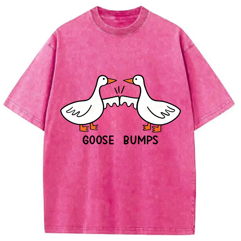 Modecanvas Goose Bumps DTG Printing Washed T-Shirt-modecanvas