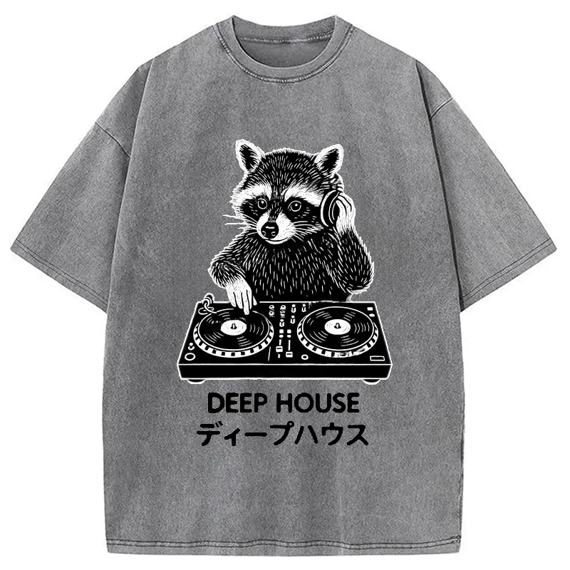 Modecanvas DJ Raccoon Washed T-Shirt
