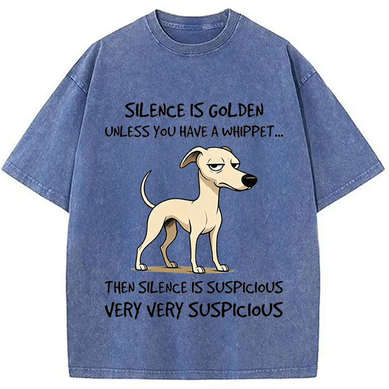 Modecanvas Silence is Golden DTG Printing Washed T-Shirt