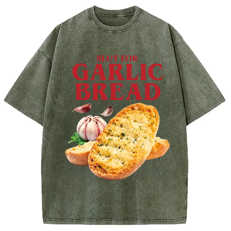Modecanvas Slut For Garlic Bread DTG Printing Washed T-Shirt