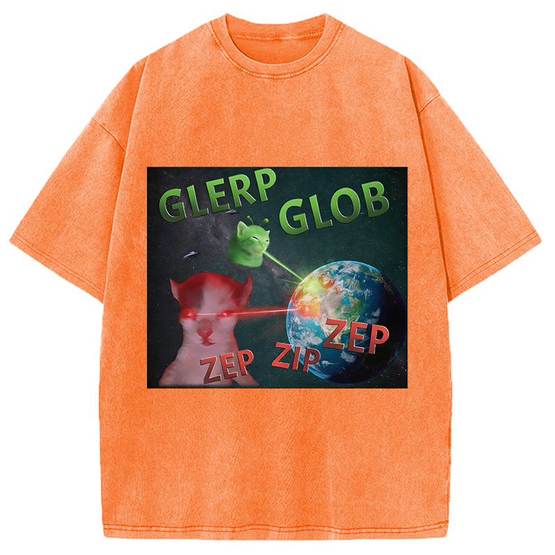 Modecanvas Glerp Glob Meme DTG Printing Washed T-Shirt