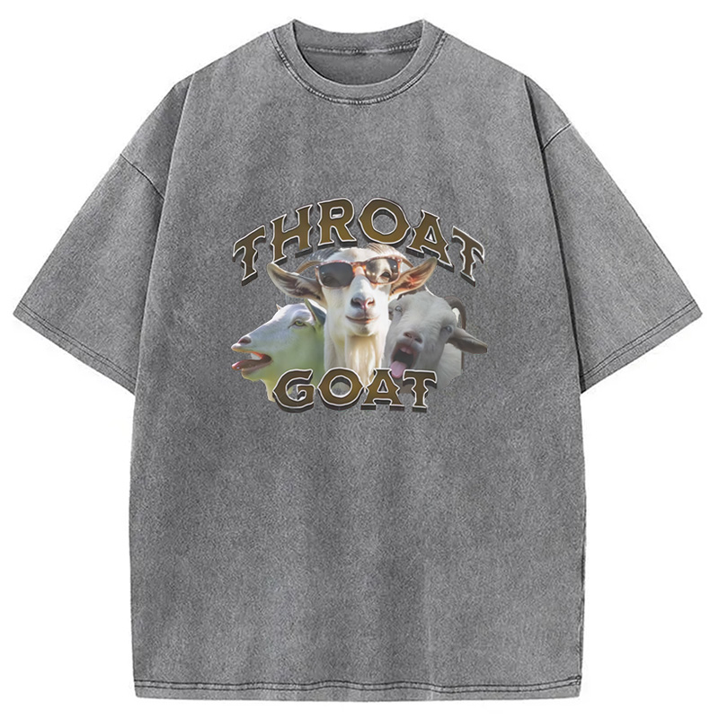 Modecanvas Throat Goats Meme Washed T-Shirt