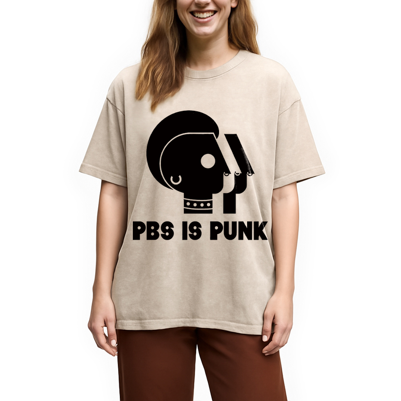 Modecanvas PBS Is Punk DTG Printing Washed T-Shirt