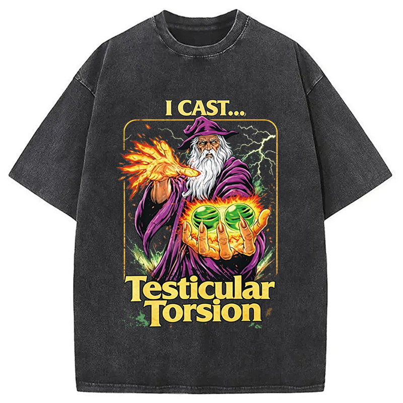 Modecanvas Funny Wizard Meme DTG Printing Washed T-Shirt