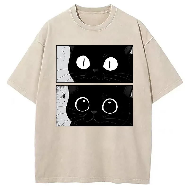 Modecanvas Become A Cute Cat Washed T-Shirt