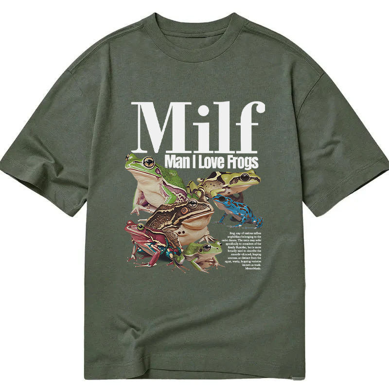 Modecanvas Man I Love Frogs Meme DTG Printing Classic T-Shirt-modecanvas