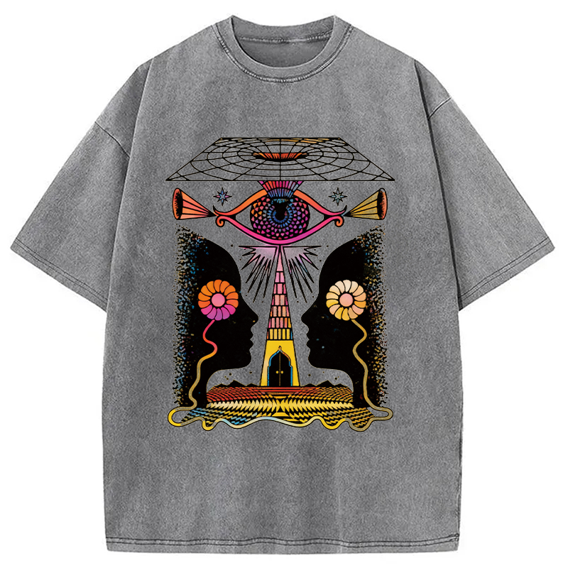 Modecanvas Dual-Face Sacred Eye Washed T-Shirt