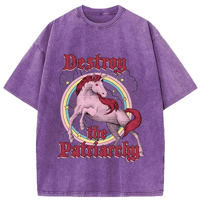 Modecanvas Destroy the Patriarchy DTG Printing Washed T-Shirt