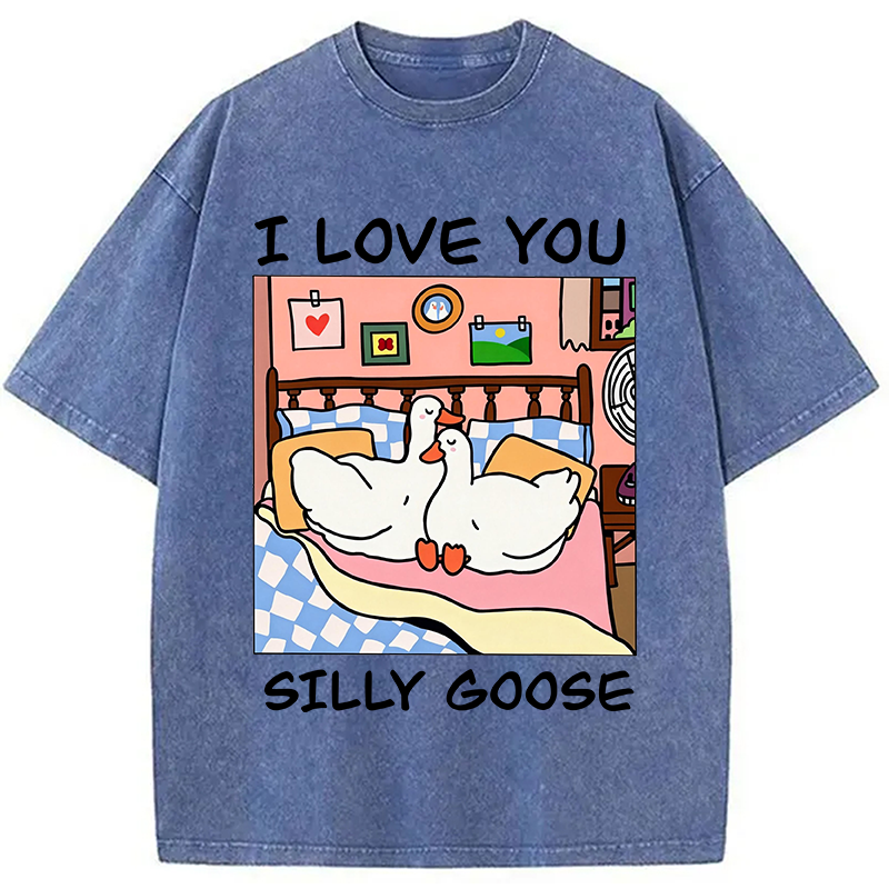 Modecanvas I Love You DTG Printing Washed T-Shirt