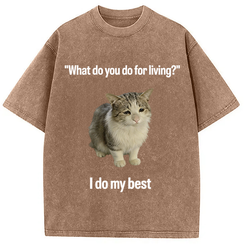Modecanvas I Do My Best DTG Printing Washed T-Shirt