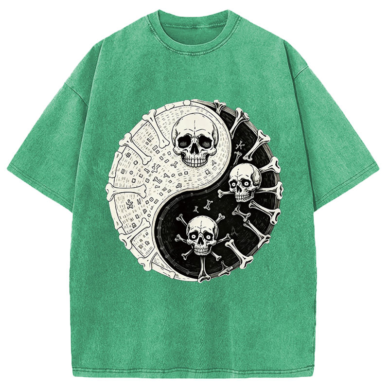 Modecanvas Duality Of The Grave DTG Printing Washed T-Shirt