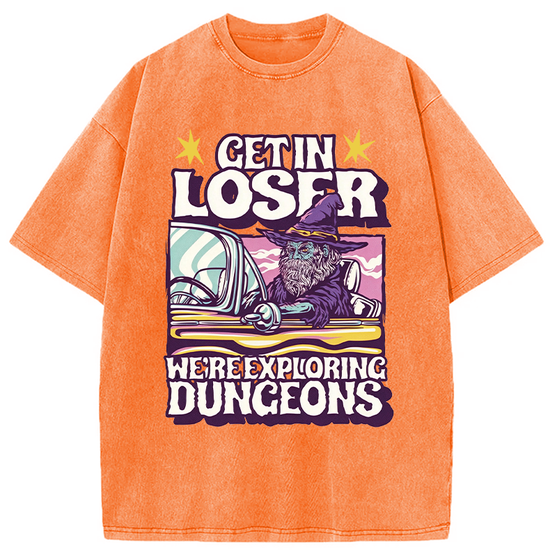 Modecanvas Get In Loser DTG Printing Washed T-Shirt