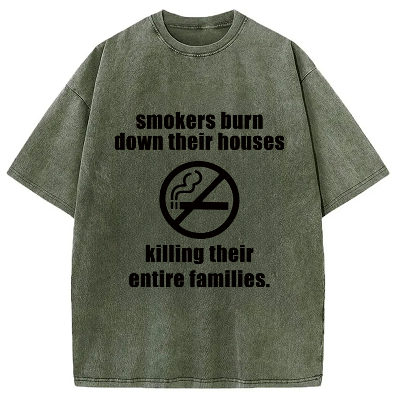 Modecanvas No Smokers DTG Printing Washed T-Shirt