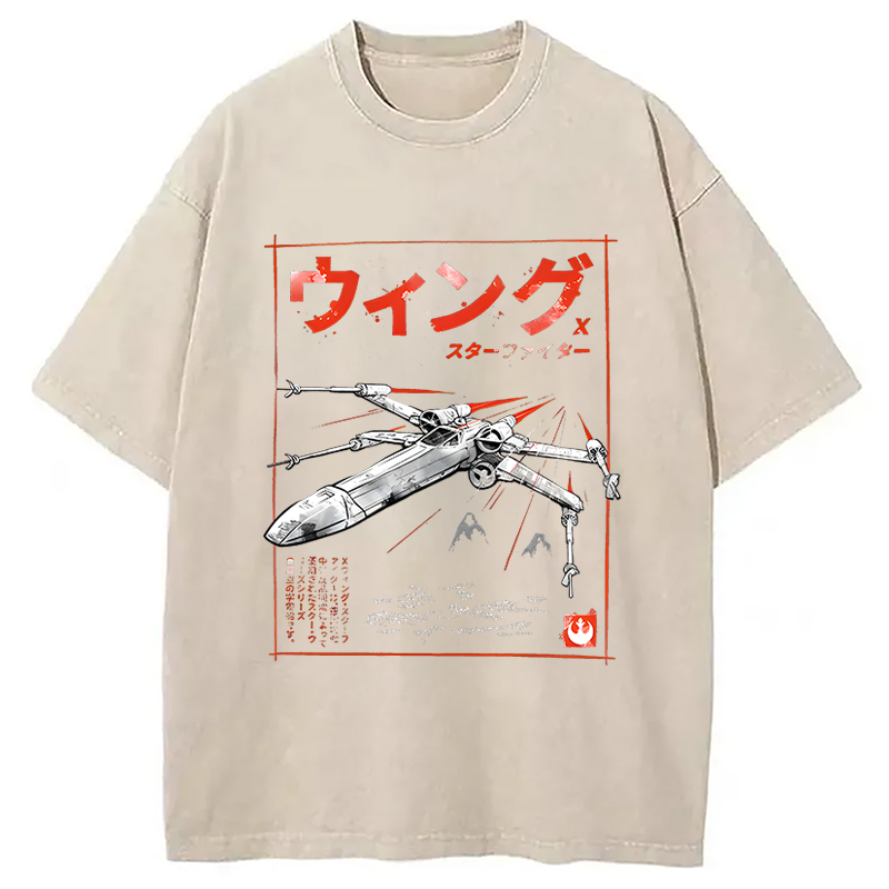 Modecanvas X-wing Fighter Japanese Washed T-Shirt
