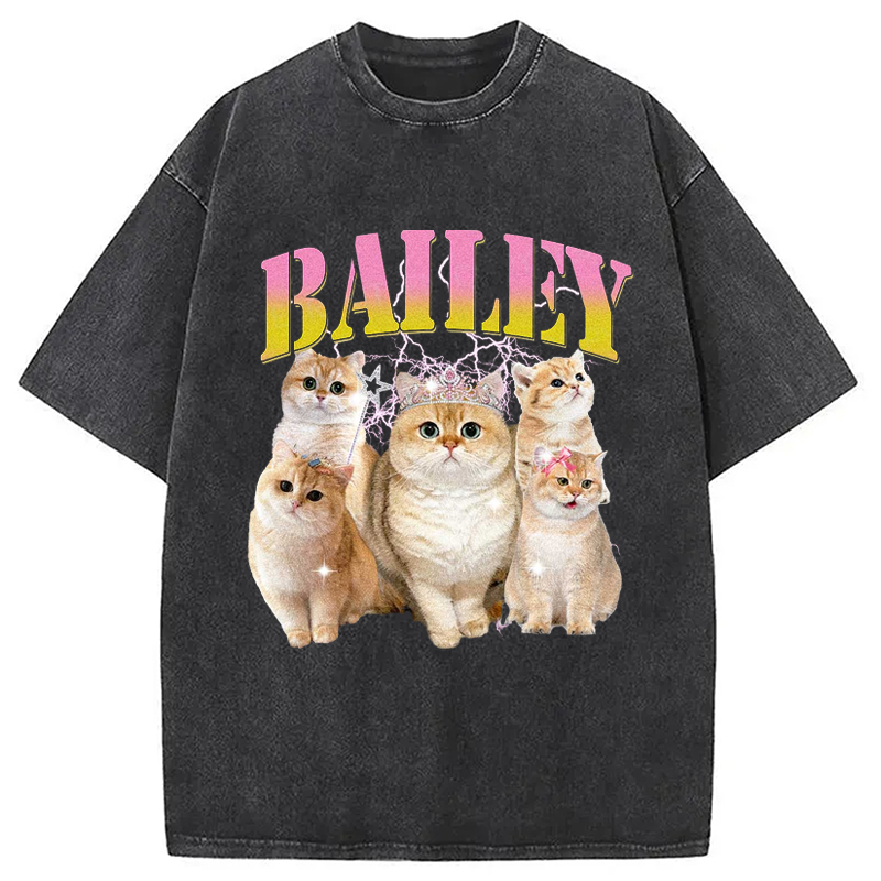 Modecanvas Cute Cat Meme Washed T-Shirt