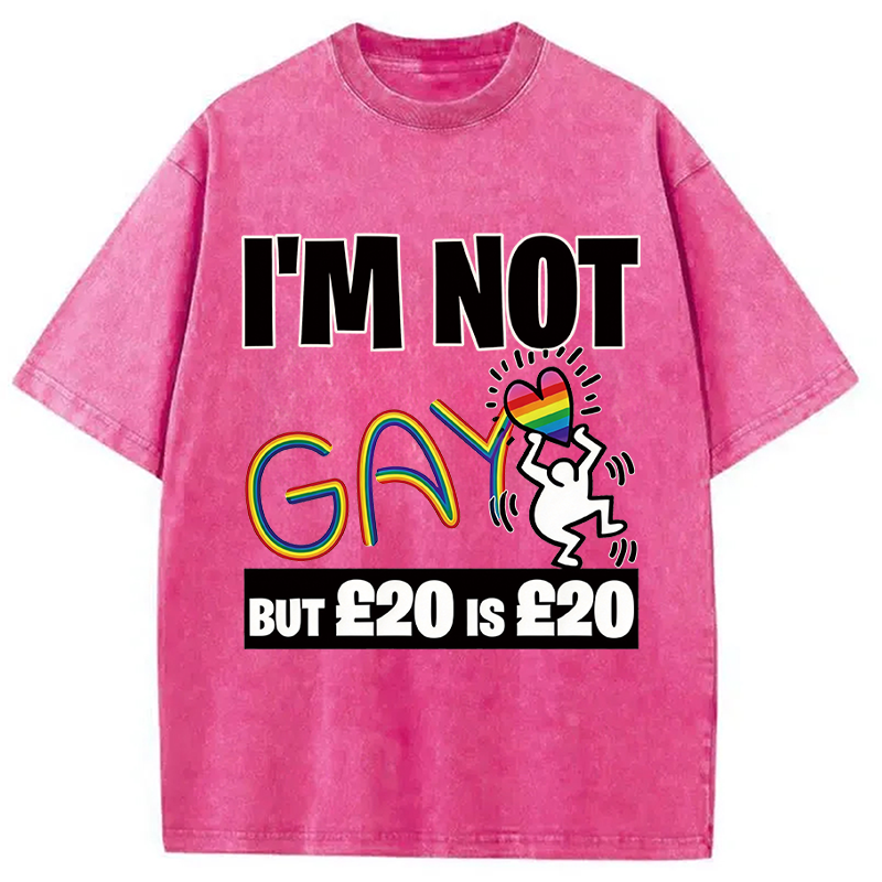 Modecanvas 20 Is 20 Heart Rainb DTG Printing Washed T-Shirt-modecanvas