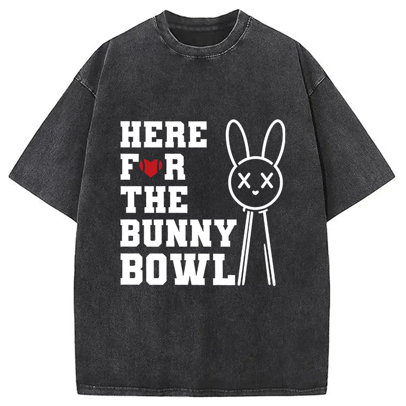 Modecanvas Here For The Bunny Bowl DTG Printing Washed T-Shirt
