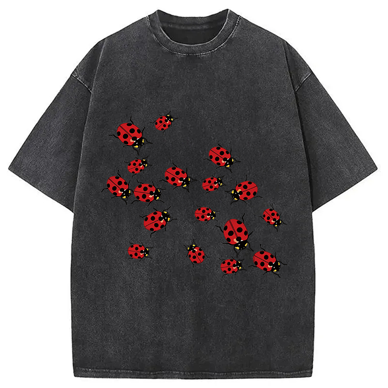 Modecanvas Ladybug DTG Printing Washed T-Shirt