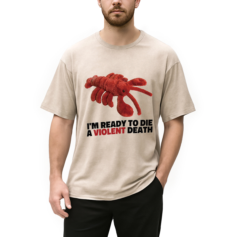Modecanvas Bye Bye Lobster DTG Printing Washed T-Shirt