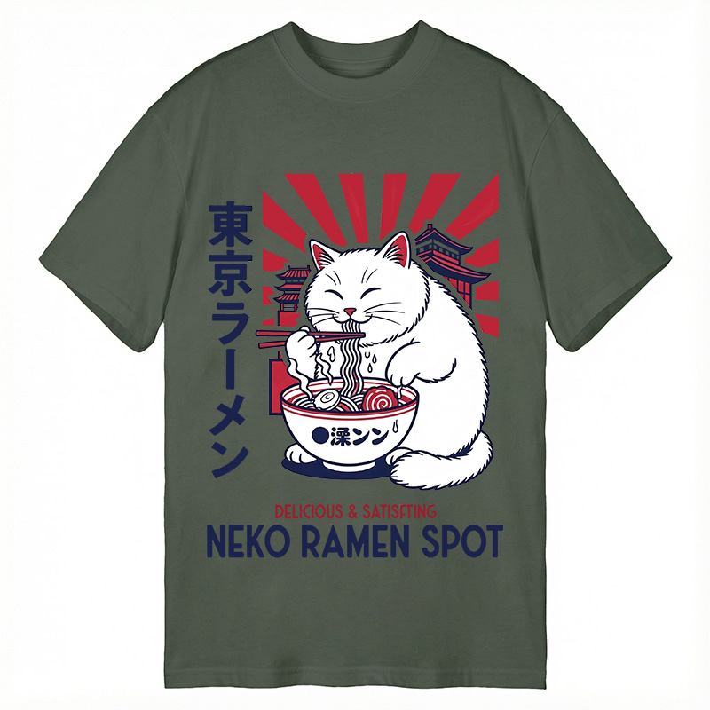 Modecanvas Neko Ramen Spot DTG Printing Classic T-Shirt-modecanvas