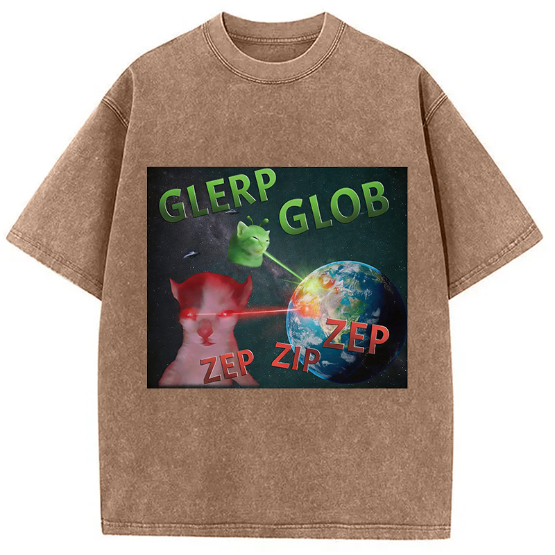 Modecanvas Glerp Glob Meme DTG Printing Washed T-Shirt