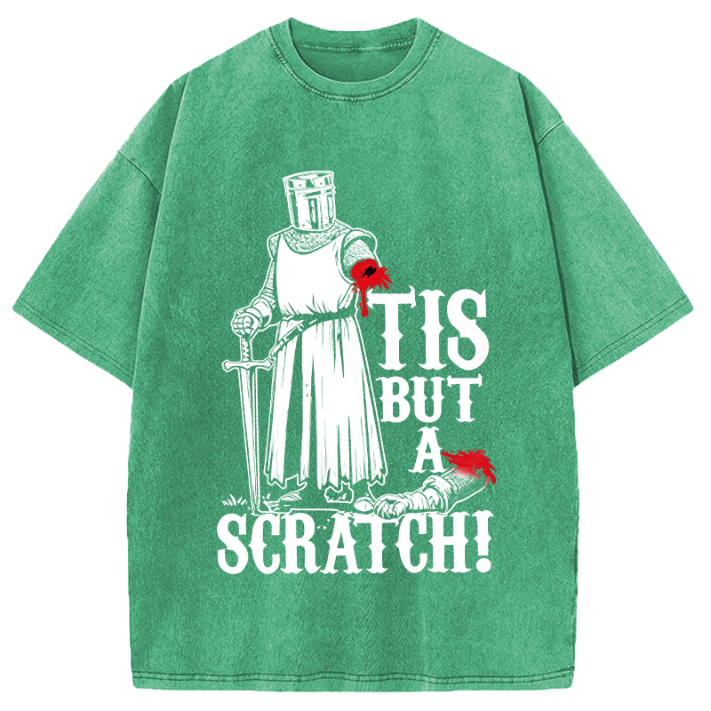 Modecanvas Tis but a Scratch Medieval Warrior Knight DTG Printing Washed T-Shirt