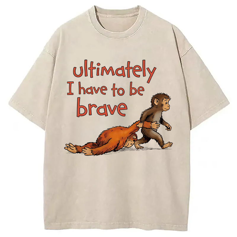 Modecanvas Vintage Monkey Punch DTG Printing Washed T-Shirt
