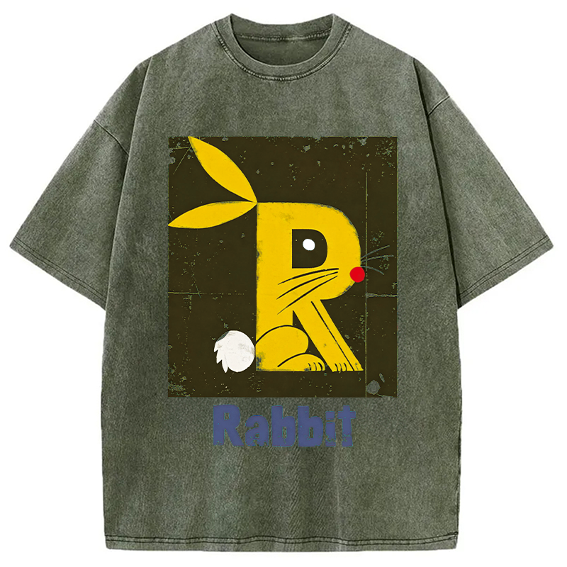 Modecanvas R is For Rabbit DTG Printing Washed T-Shirt